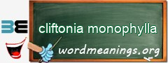 WordMeaning blackboard for cliftonia monophylla